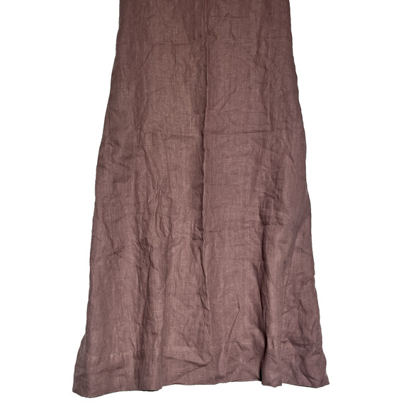 American Giant Linen Tie Dress Large Twilight Mauve Midi Shift Sleeveless A Line - Picture 5 of 8